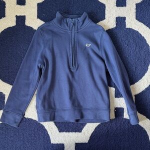 Vineyard Vines Navy Half-Zip with Coral Trim